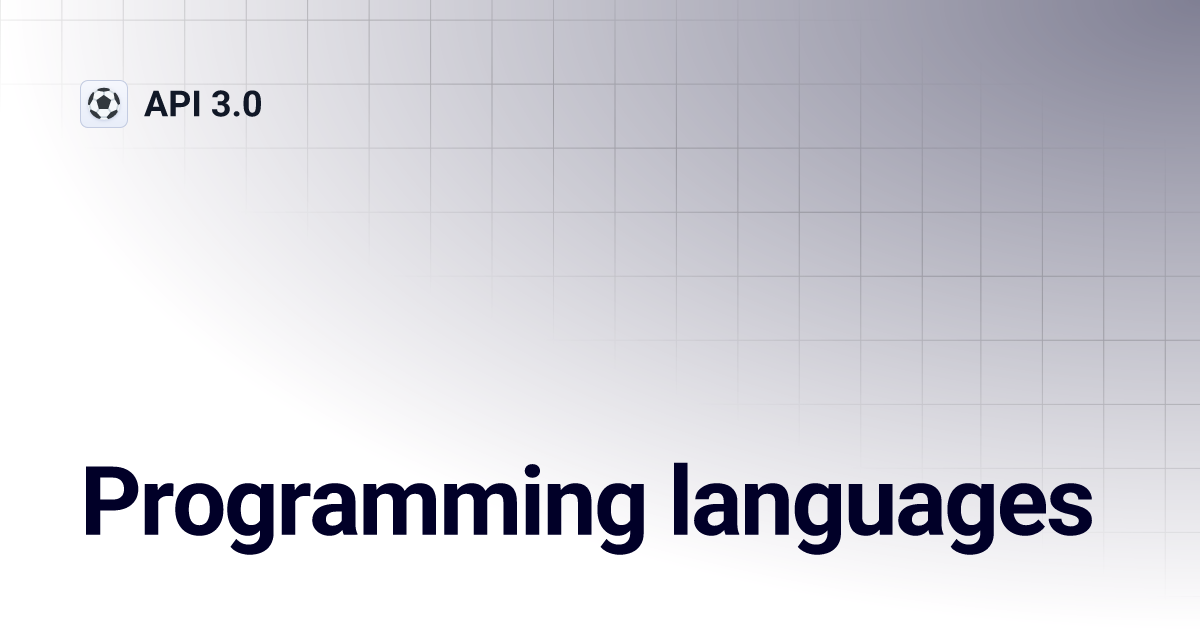 Programming languages | API 3.0