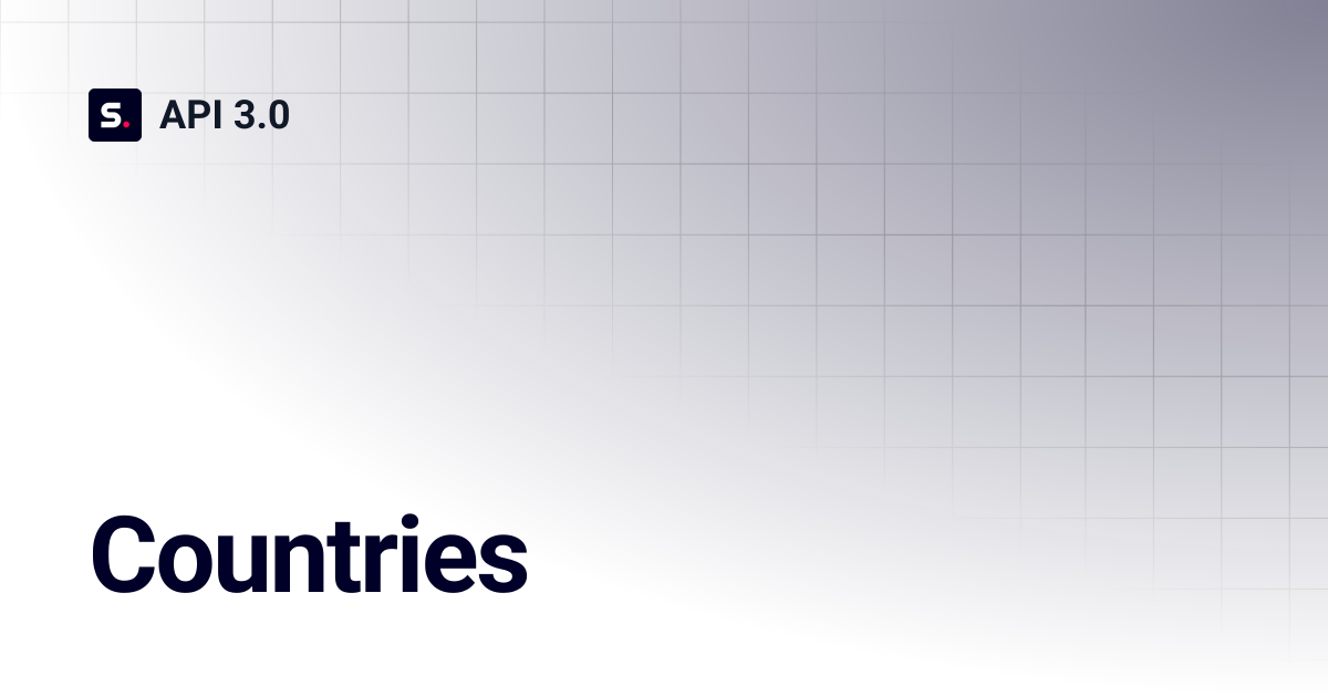 Countries | Core API 3.0 | API 3.0