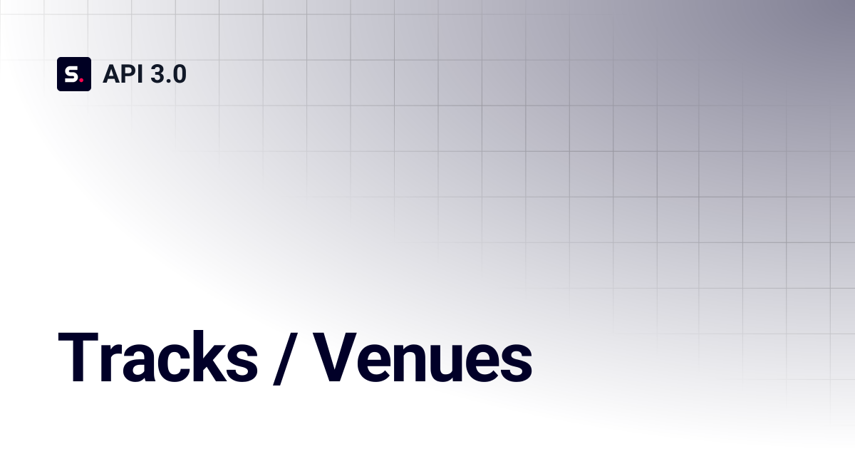 Tracks / Venues | Motorsport API 3.0 | API 3.0