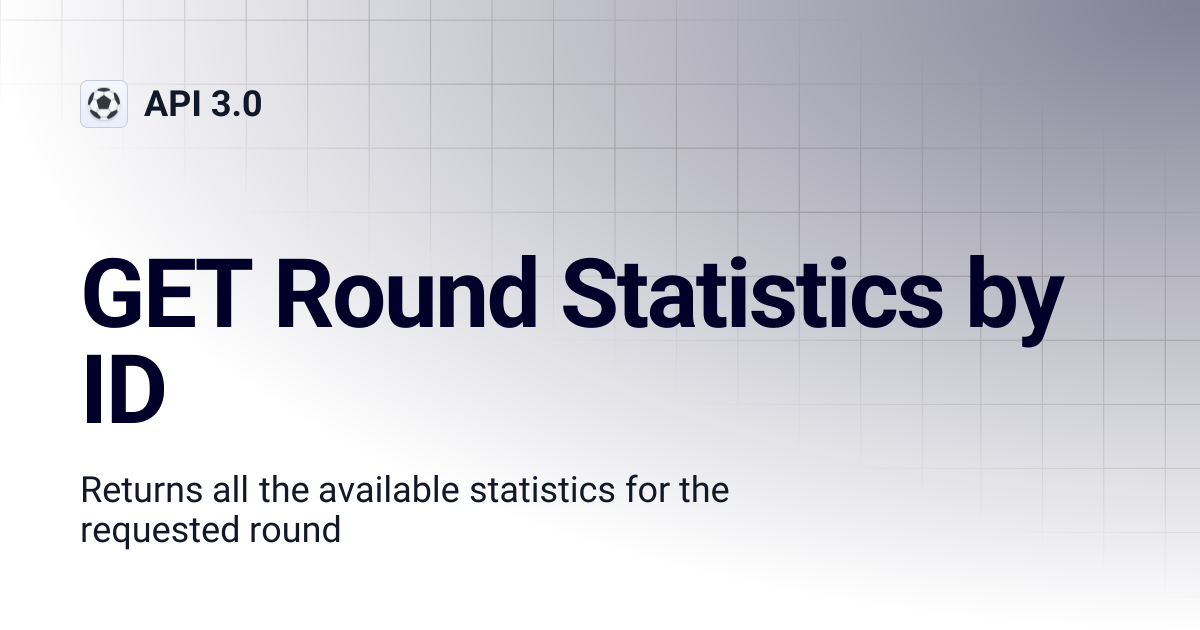 GET Round Statistics by ID | API 3.0