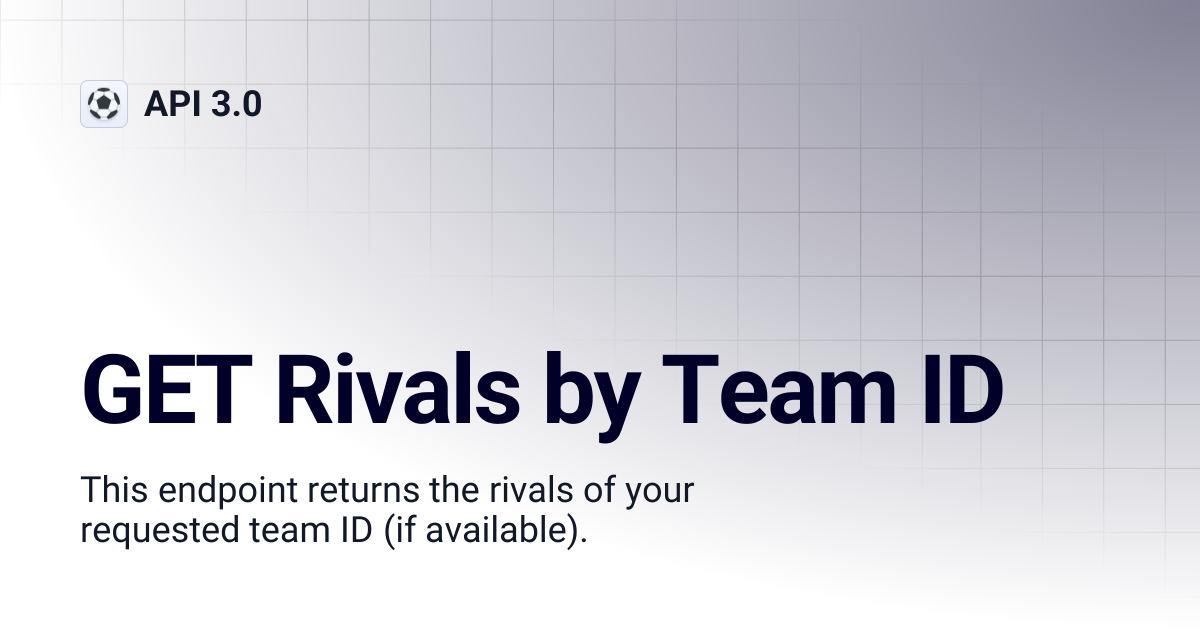 GET Rivals by Team ID | API 3.0