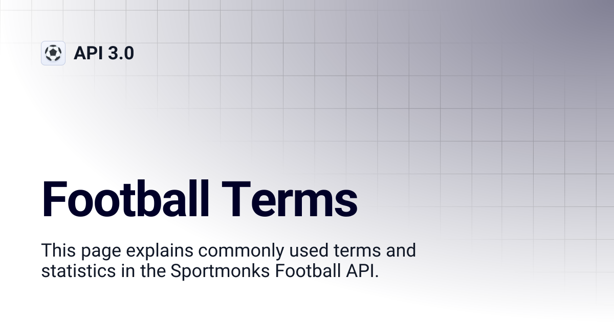 Football Terms | API 3.0